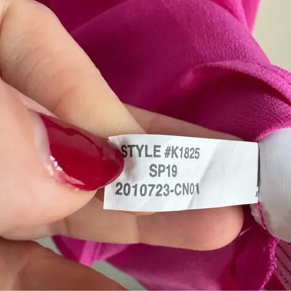 J. Crew Silk Pleated Popover Blouse in Fuchsia Pink Size Medium - Picture 5 of 9